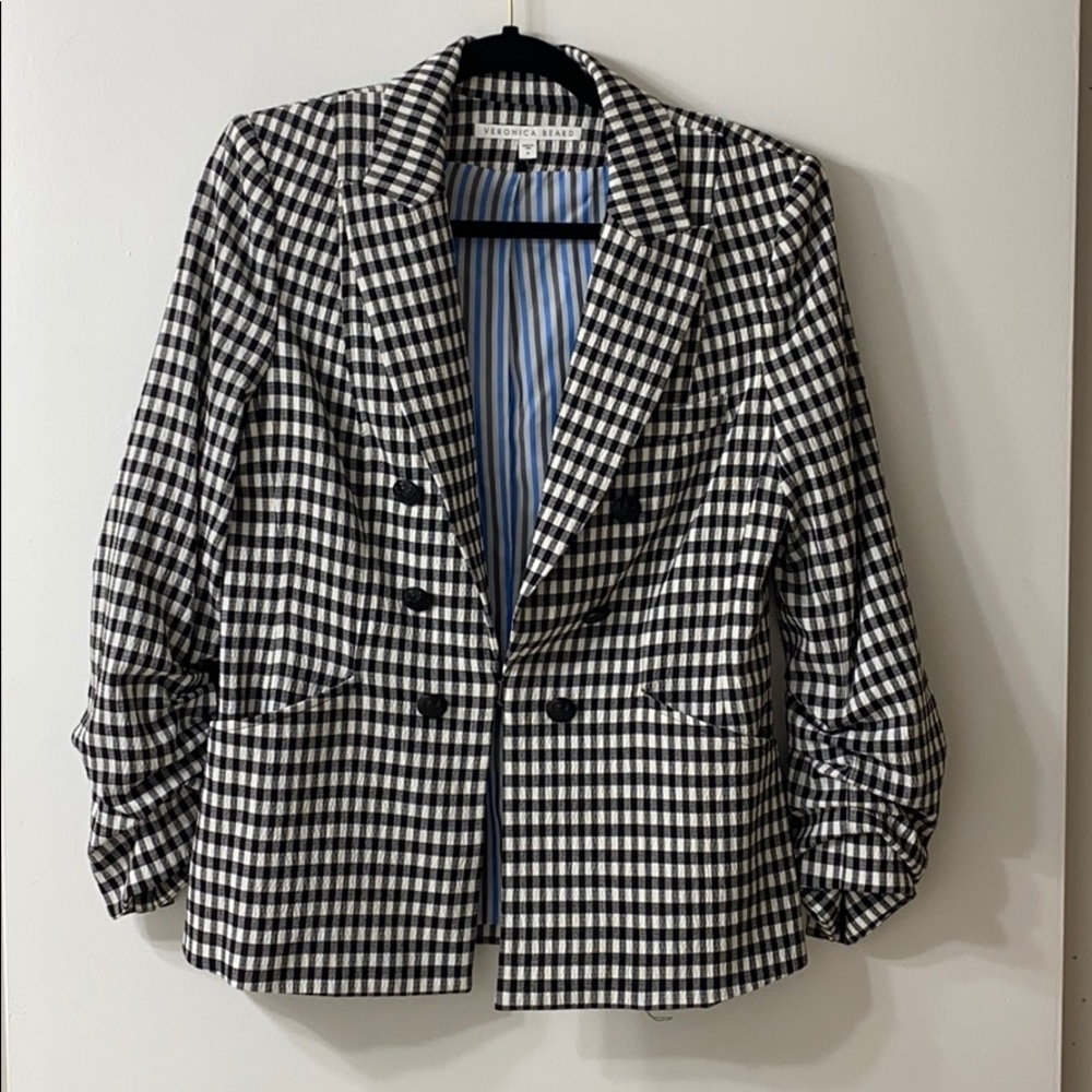 Veronica Beard Black/White Gingham Blazer
